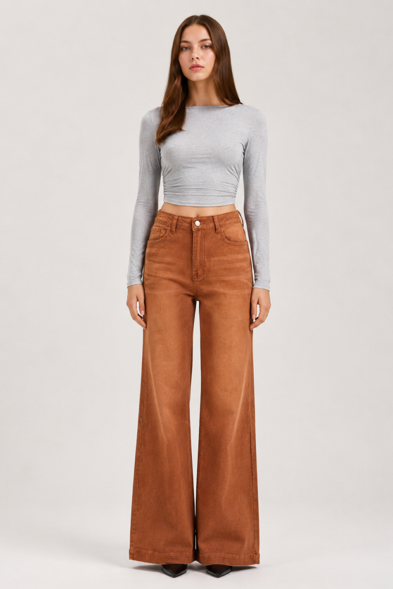Women's High Waist Wide Leg Flare Jeans