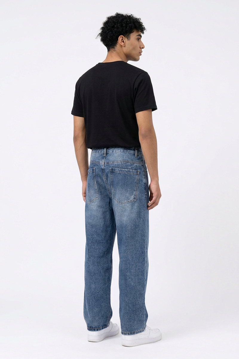 Men's Loose Straight-Leg Denim Jeans