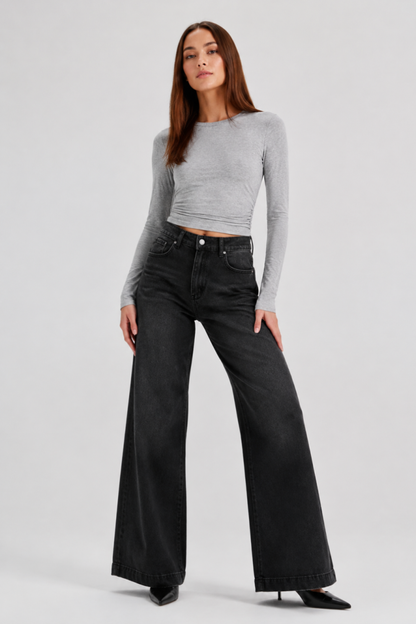 Women's High Waist Wide Leg Flare Jeans