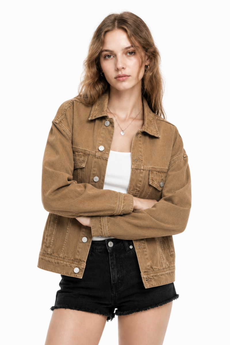 Women's  Oversized Washed Denim Jacket
