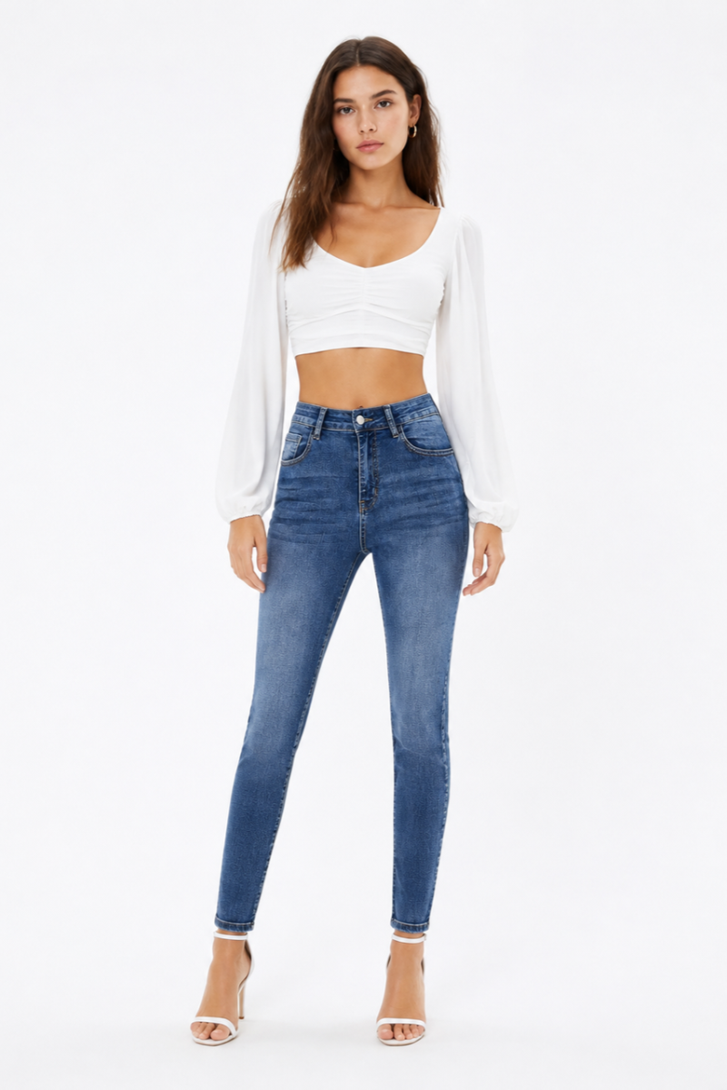 Women's Wash Stretch High Waist Slim Fit Skinny Jeans