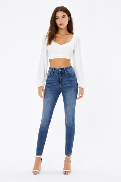 Women's Wash Stretch High Waist Slim Fit Skinny Jeans