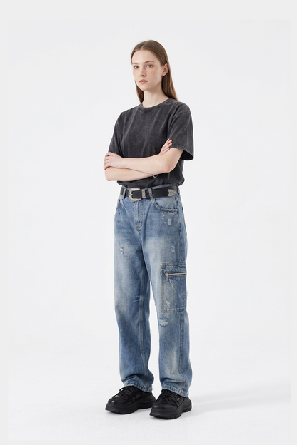 Women's High Waist Straight Leg Jeans