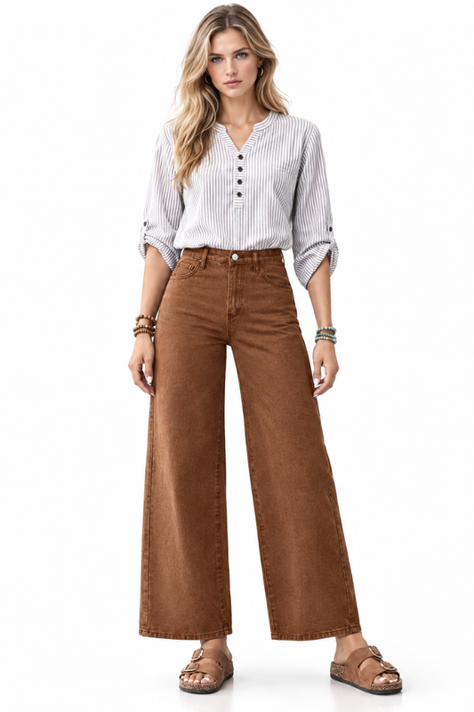 Women's Vintage High Waist Stretch Wide Leg Jeans