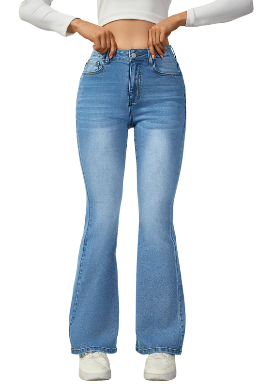 Women's High Waist Slim Flare Jeans
