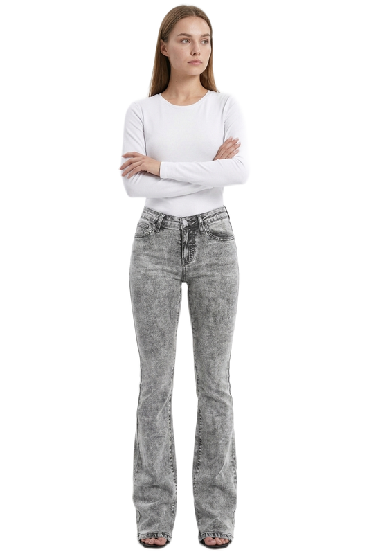 Women's High Waist Wash Slim Fit Bootcut Jeans