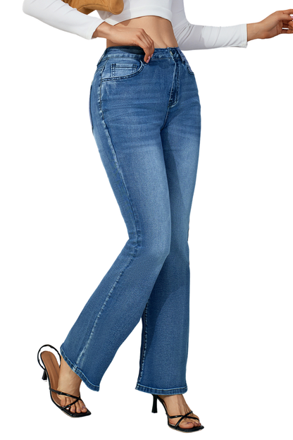 Women's High Waisted Slim Flare Jeans