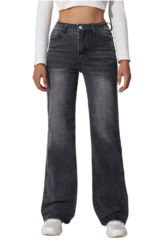 Women's High Waisted Slim Straight Jeans