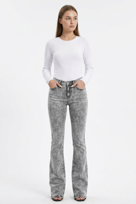 Women's High Waist Wash Slim Fit Bootcut Jeans