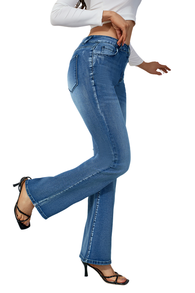 Women's High Waisted Slim Flare Jeans