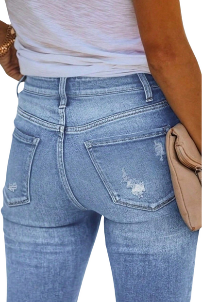 Women's High Waisted Button Fly Jeans