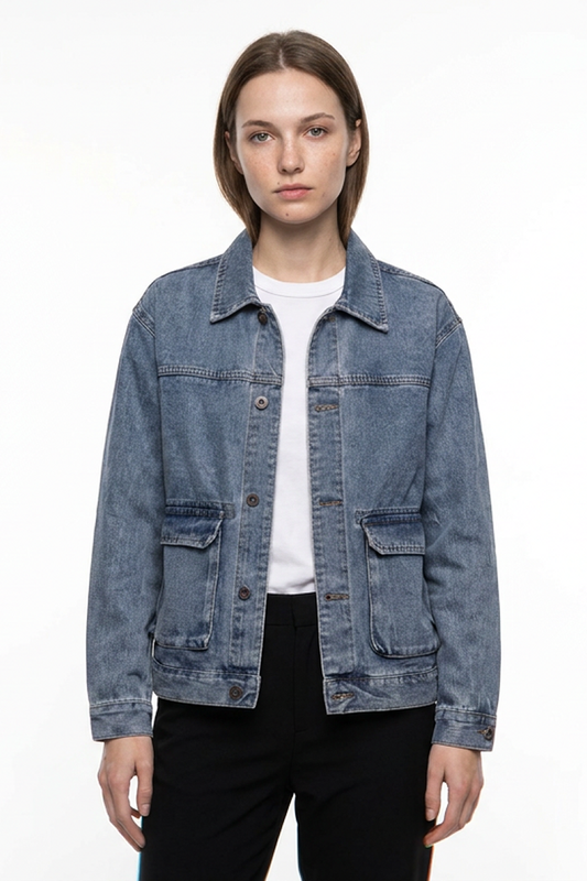Women's Classic Washed  Relaxed Denim Jacket