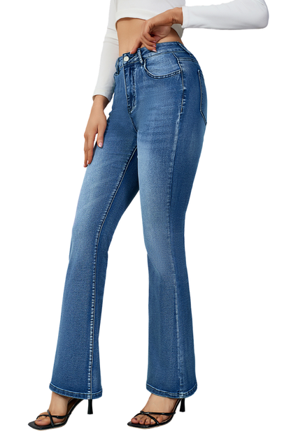Women's High Waisted Slim Flare Jeans
