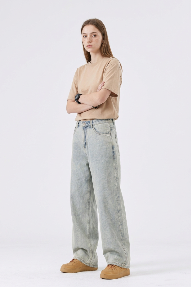 Women's Trendy Retro Style High Waist Wide Leg Jeans