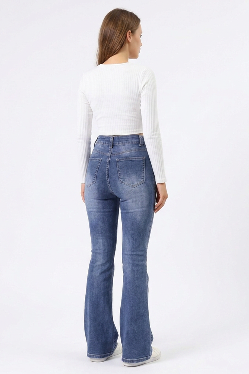 Women's High Waist Stretch Flare Jeans