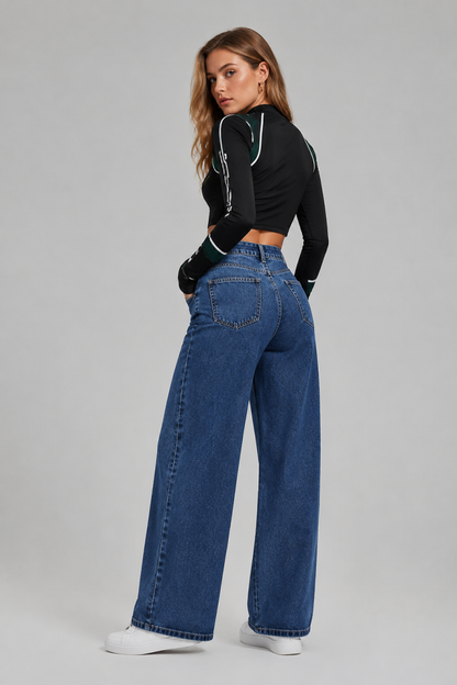 Women's High Waist Heavyweight Wide Leg Jeans