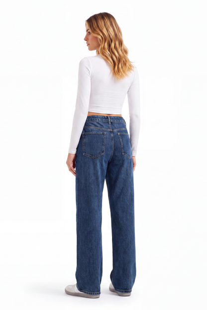Women's High Waist Straight Leg Jeans