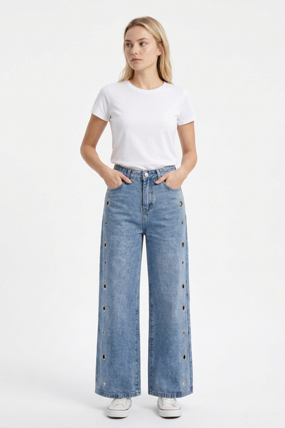 Women's Vintage High Waist Loose Wide Leg Jeans