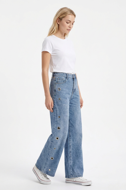 Women's Vintage High Waist Loose Wide Leg Jeans