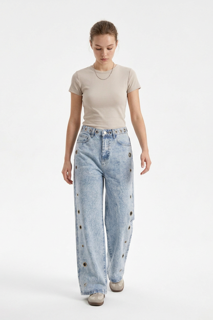 Women's Vintage High Waist Loose Wide Leg Jeans