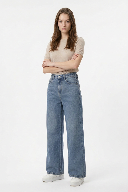 Women's High Waist Straight Leg Jeans