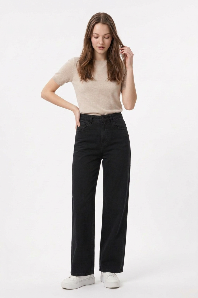 Women's High Waist Straight Leg Jeans