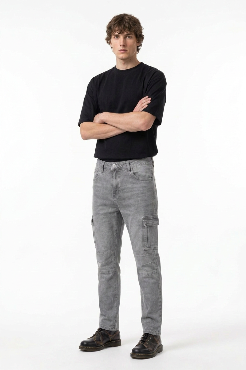Men's Slim Fit Straight Leg Cargo Jeans