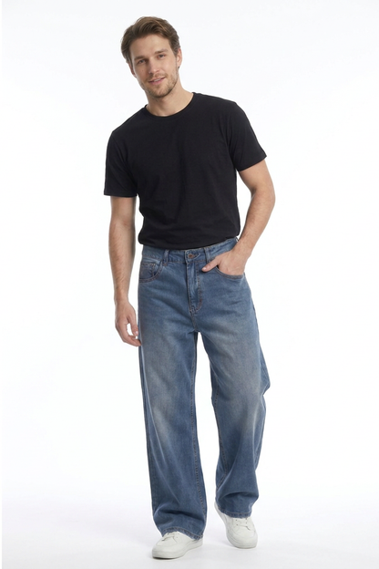 Men's Soft Loose Wide Leg Jeans