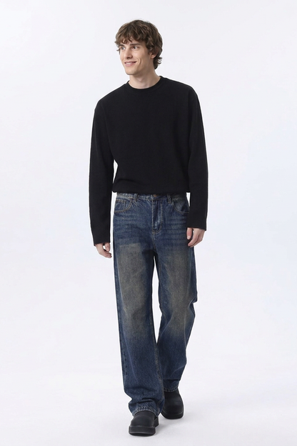 Men's Dirty Wash Straight Leg Jeans
