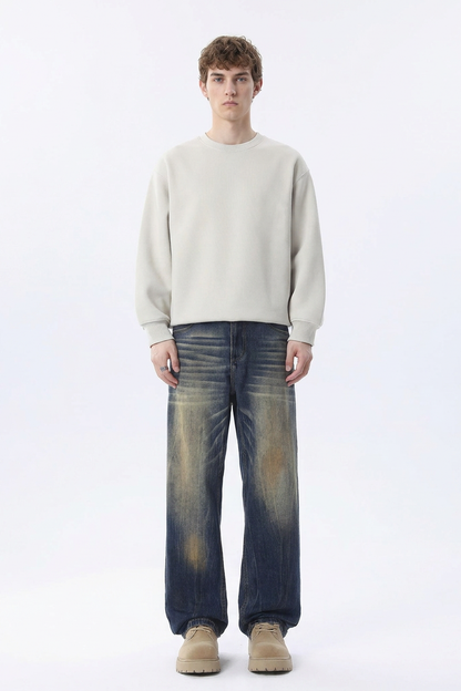 Men's Retro Wash Relaxed Straight Leg Jeans