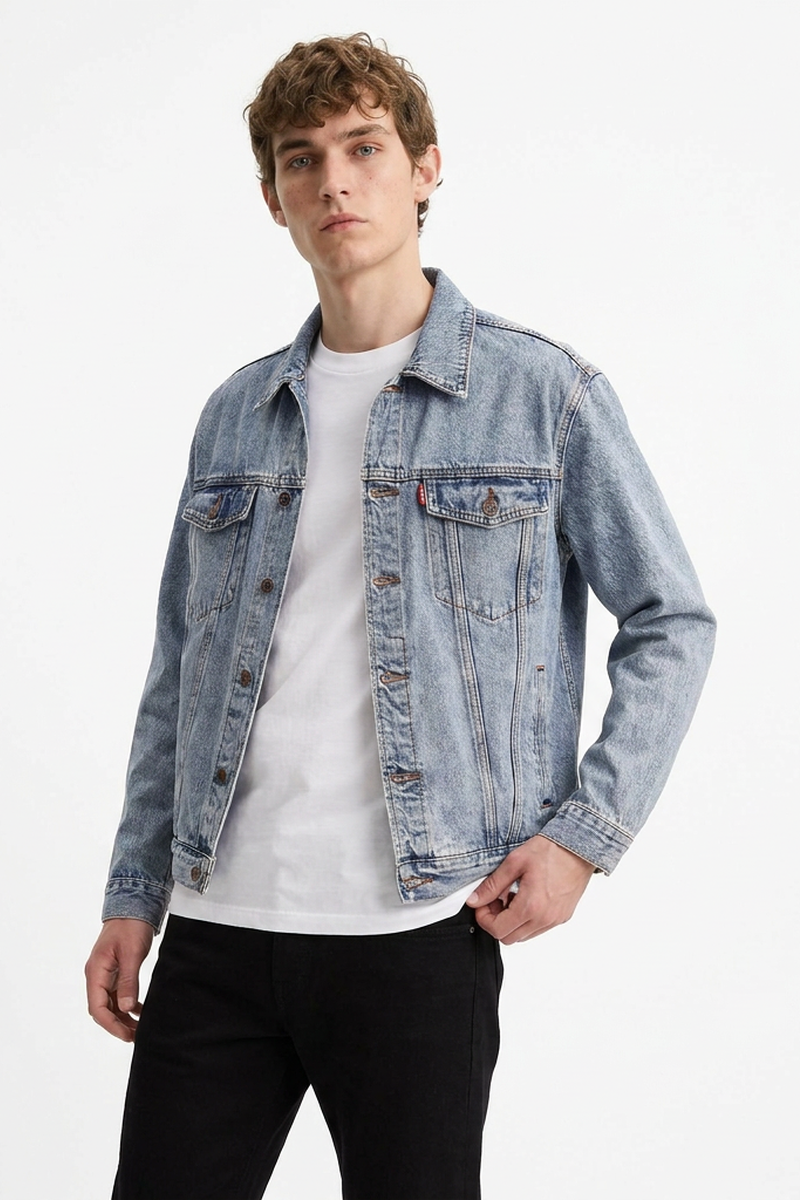 Men’s Vintage Bleach Wash Denim Jacket