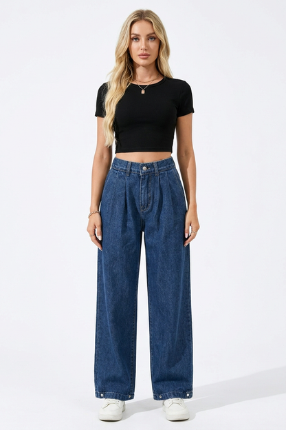 Women's High-Waisted Straight -Leg Jeans