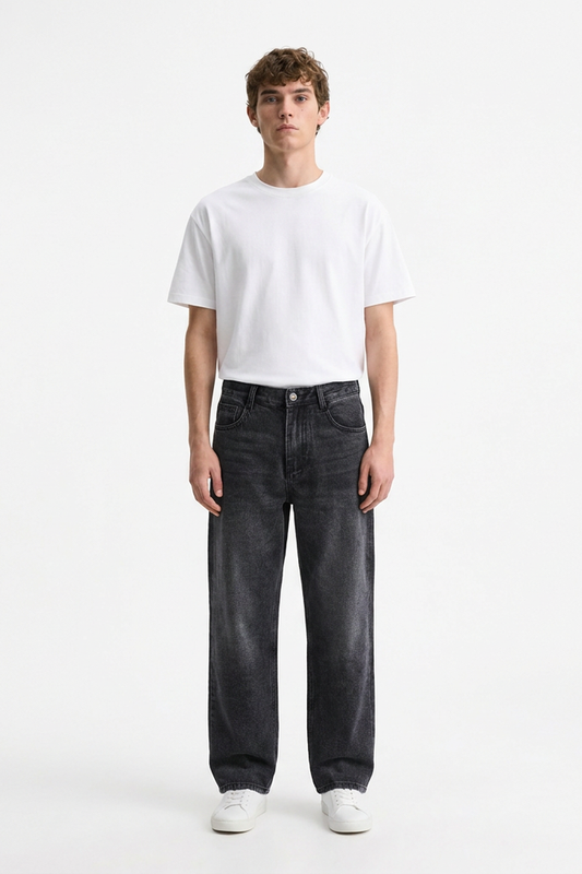 Men's Vintage Wash Relaxed Fit Straight-Leg Jeans