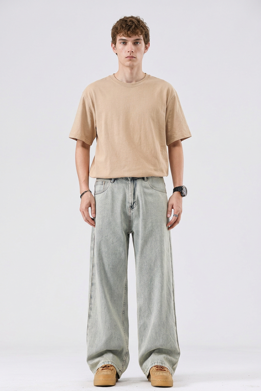 Men's Vintage Relaxed Fit Wide-Leg Jeans