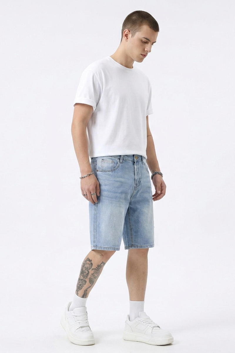 Men's Vintage Wash Denim Shorts