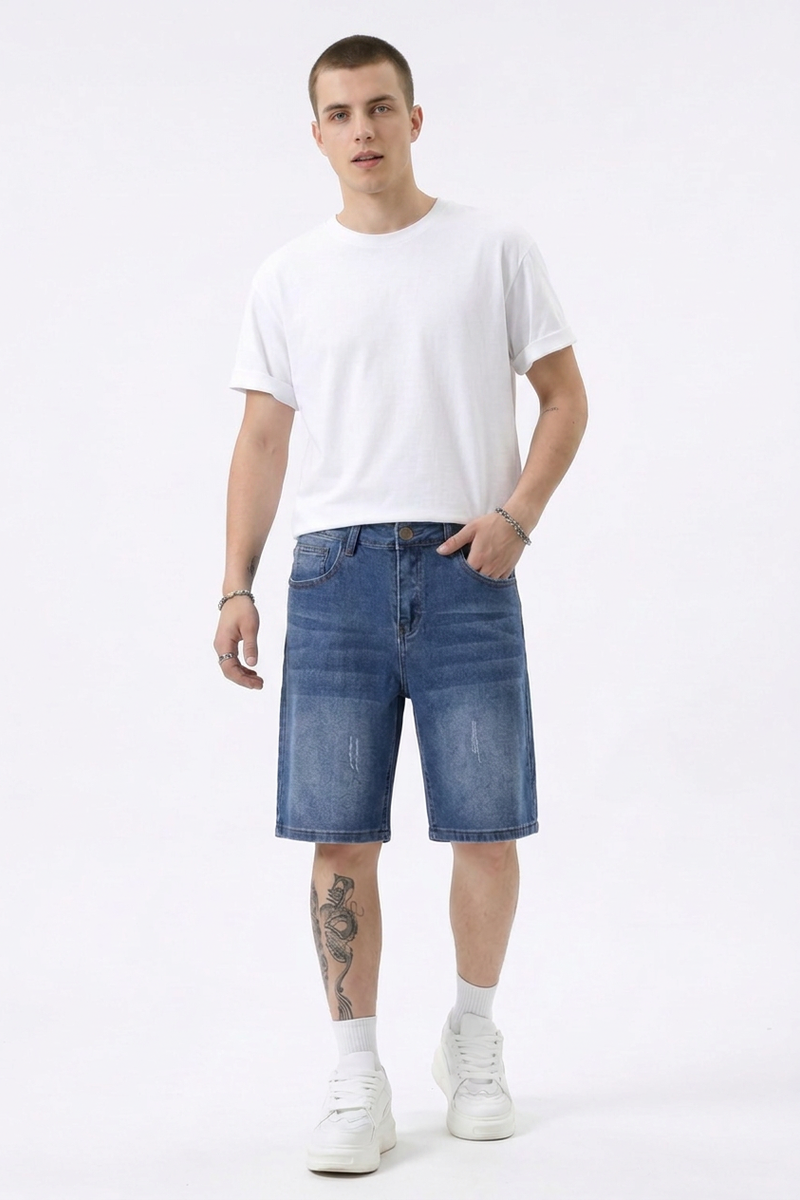 Men's Vintage Wash Denim Shorts