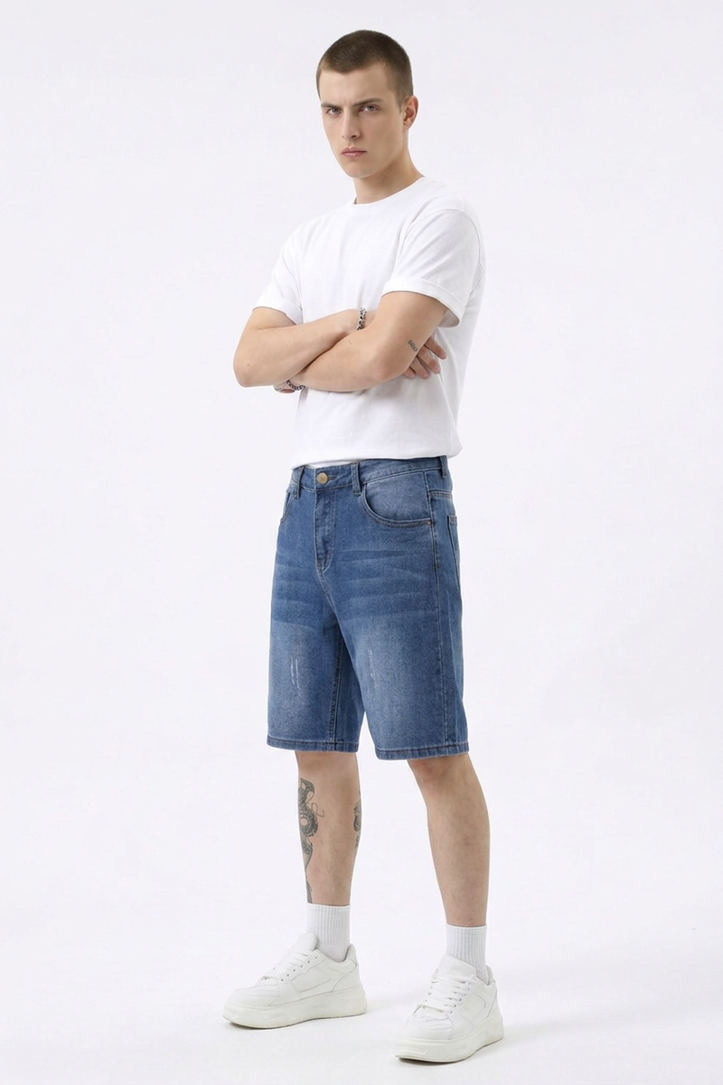 Men's Vintage Wash Denim Shorts