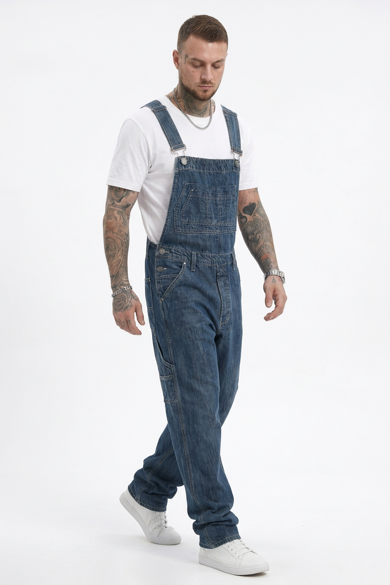 Men's Vintage Wash Denim Overalls