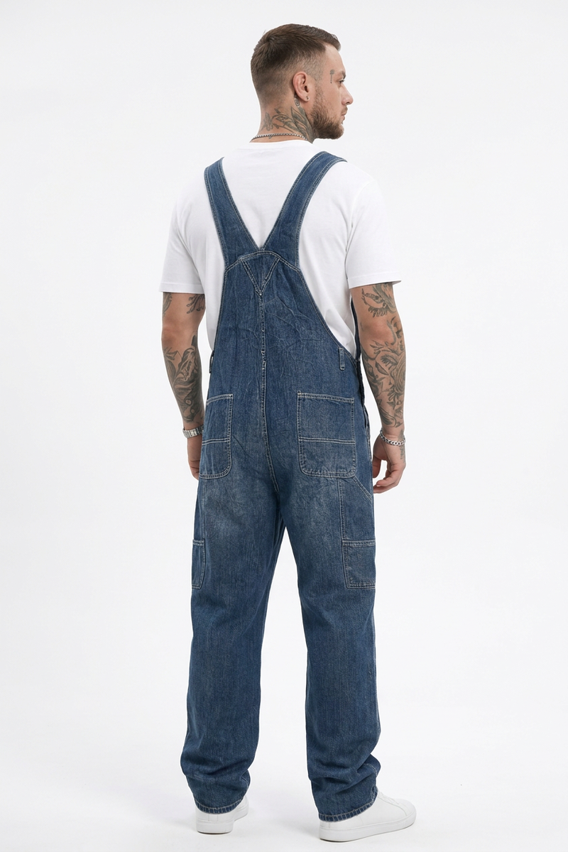 Men's Vintage Wash Denim Overalls