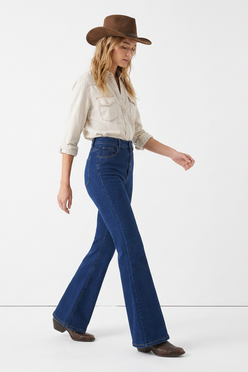 Women's Classic High-Waisted Stretch Flare Jeans