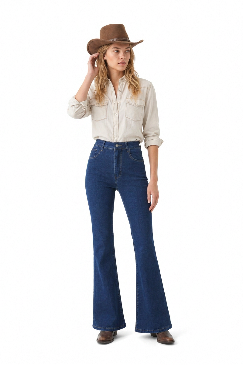 Women's Classic High-Waisted Stretch Flare Jeans