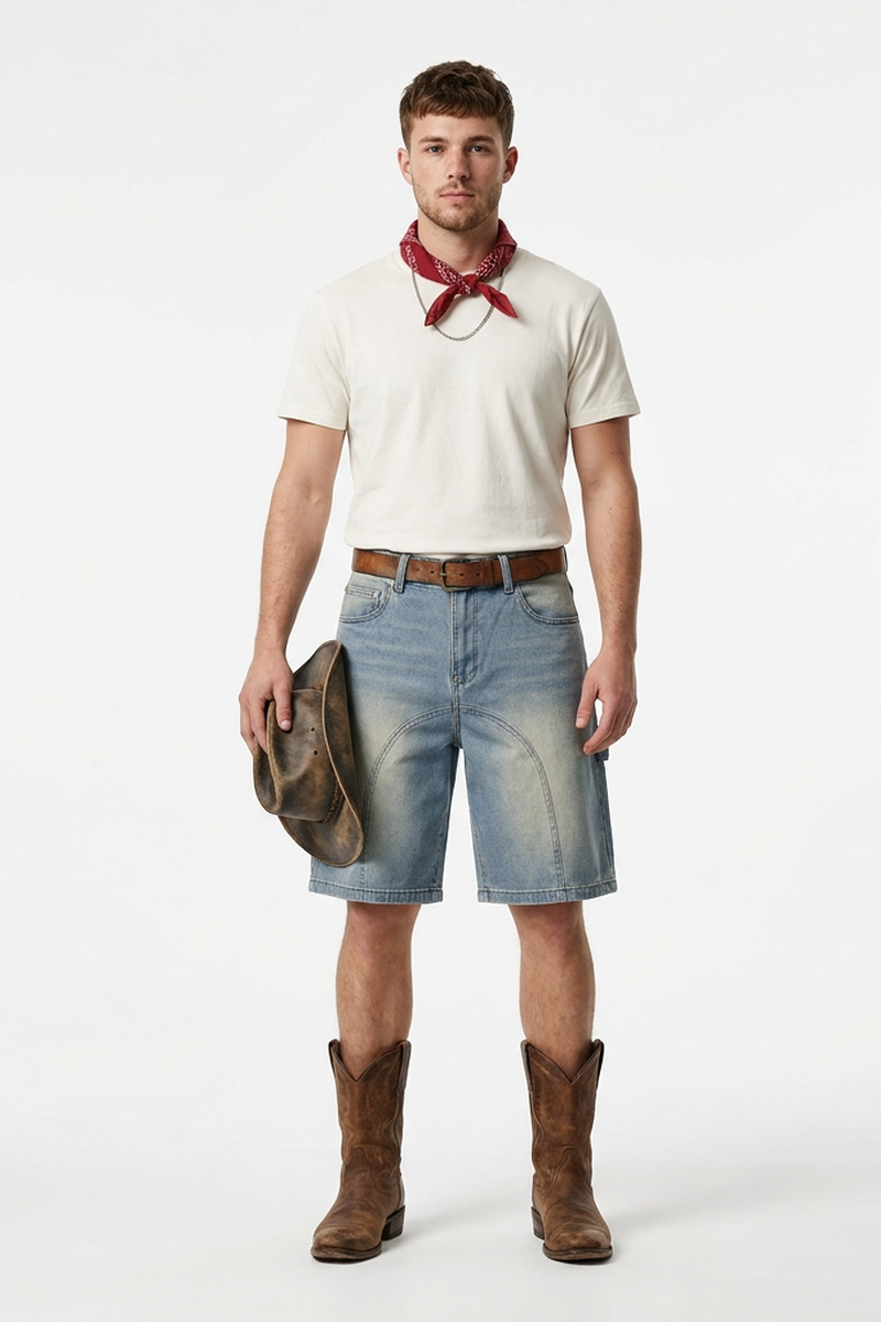 Men's Vintage Stretch Denim Shorts