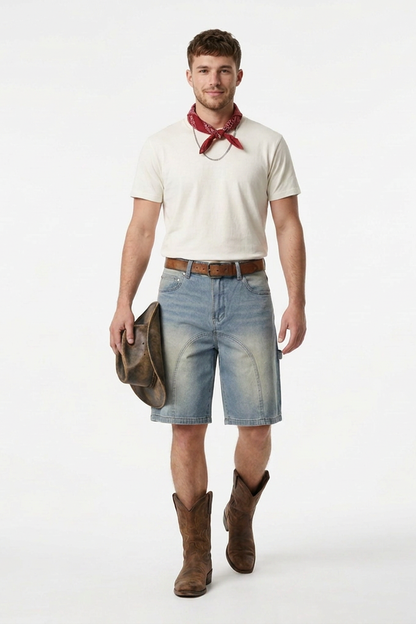 Men's Vintage Stretch Denim Shorts