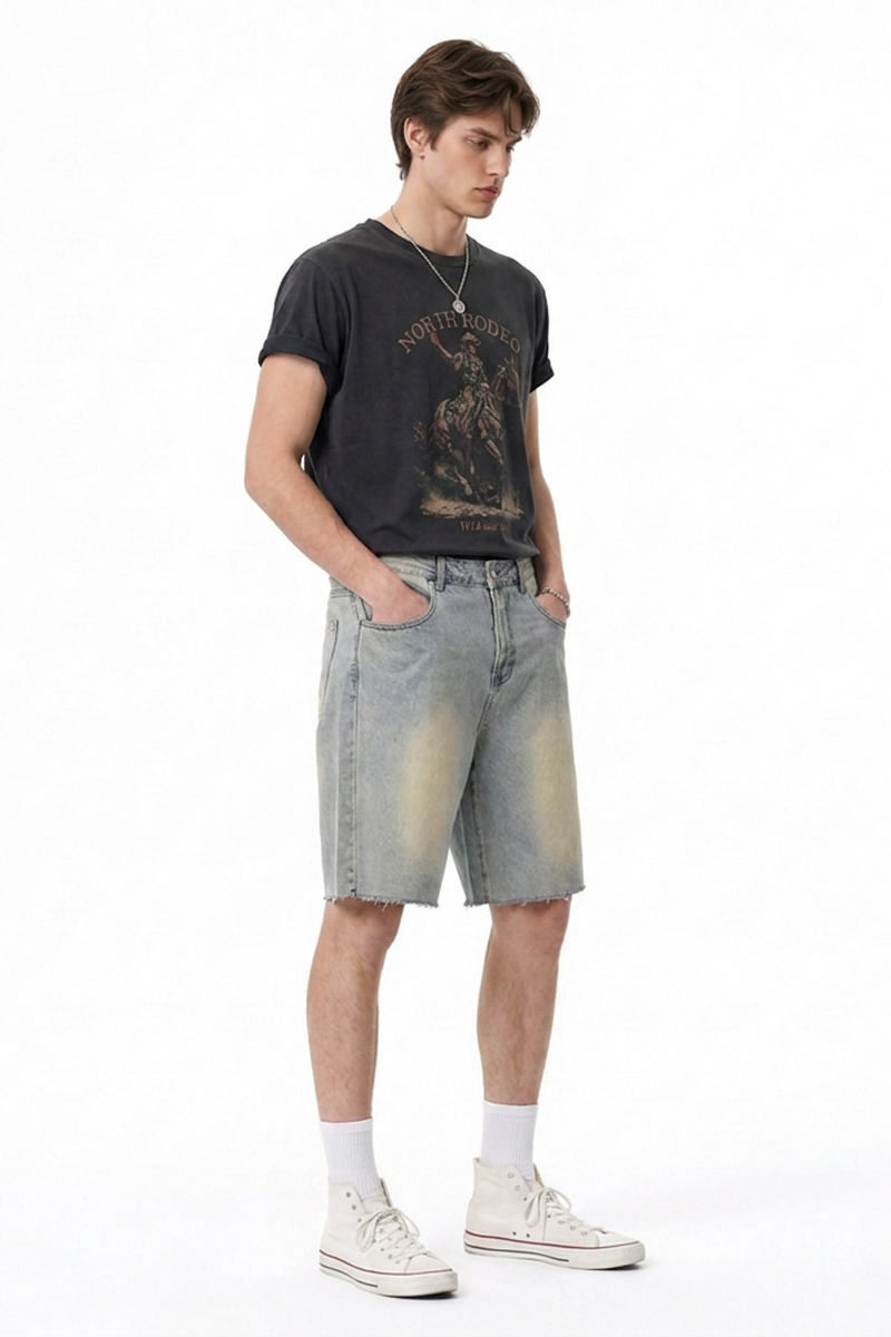 Men's Relaxed Fit Stretch Denim Shorts