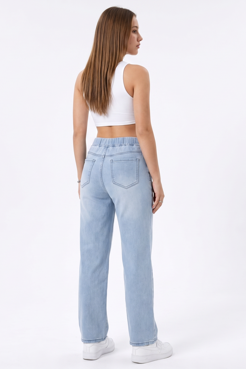 Women's Drawstring Straight-Leg Jeans