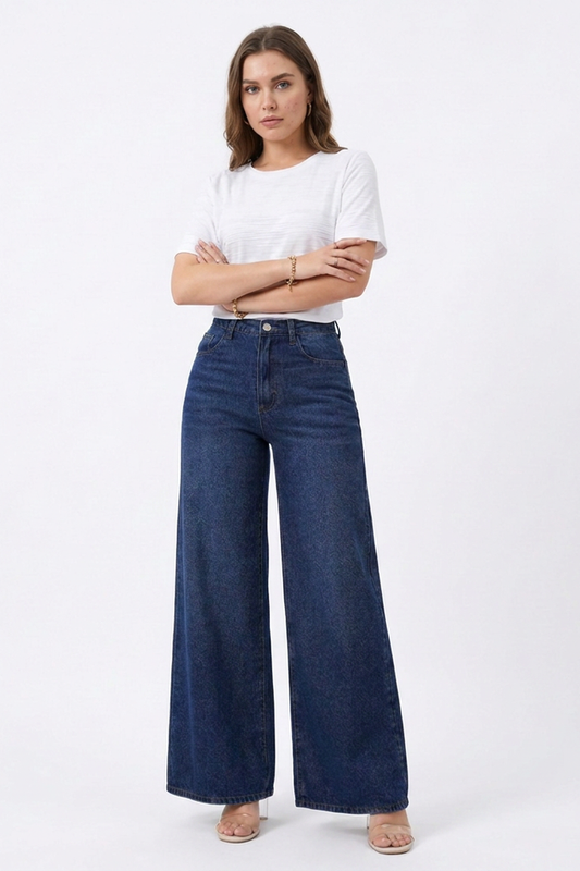 Women's High-Waisted Wide-Leg Jeans