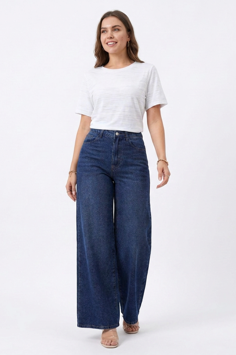 Women's High-Waisted Wide-Leg Jeans