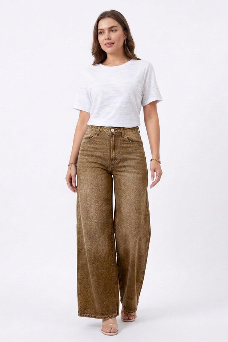 Women's High-Waisted Wide-Leg Jeans