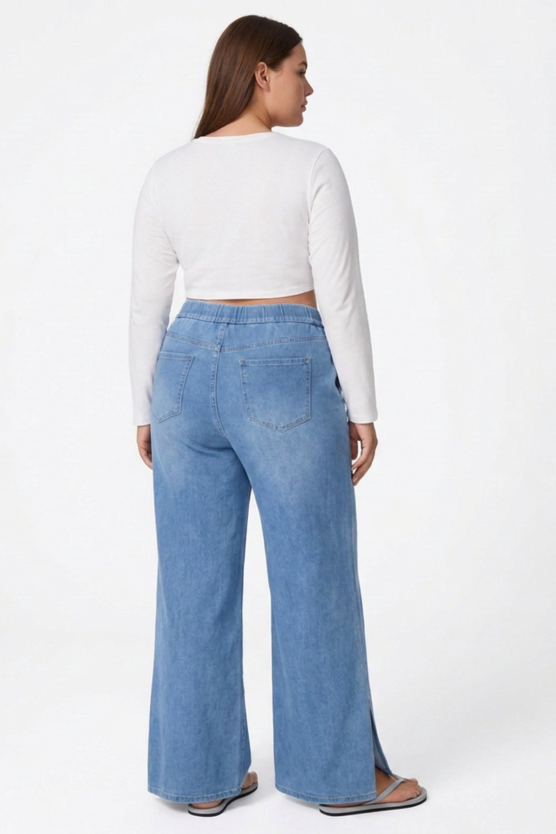 Women's Drawstring Wide-Leg Jeans