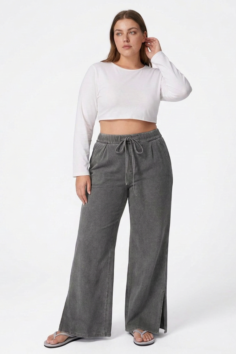 Women's Drawstring Wide-Leg Jeans